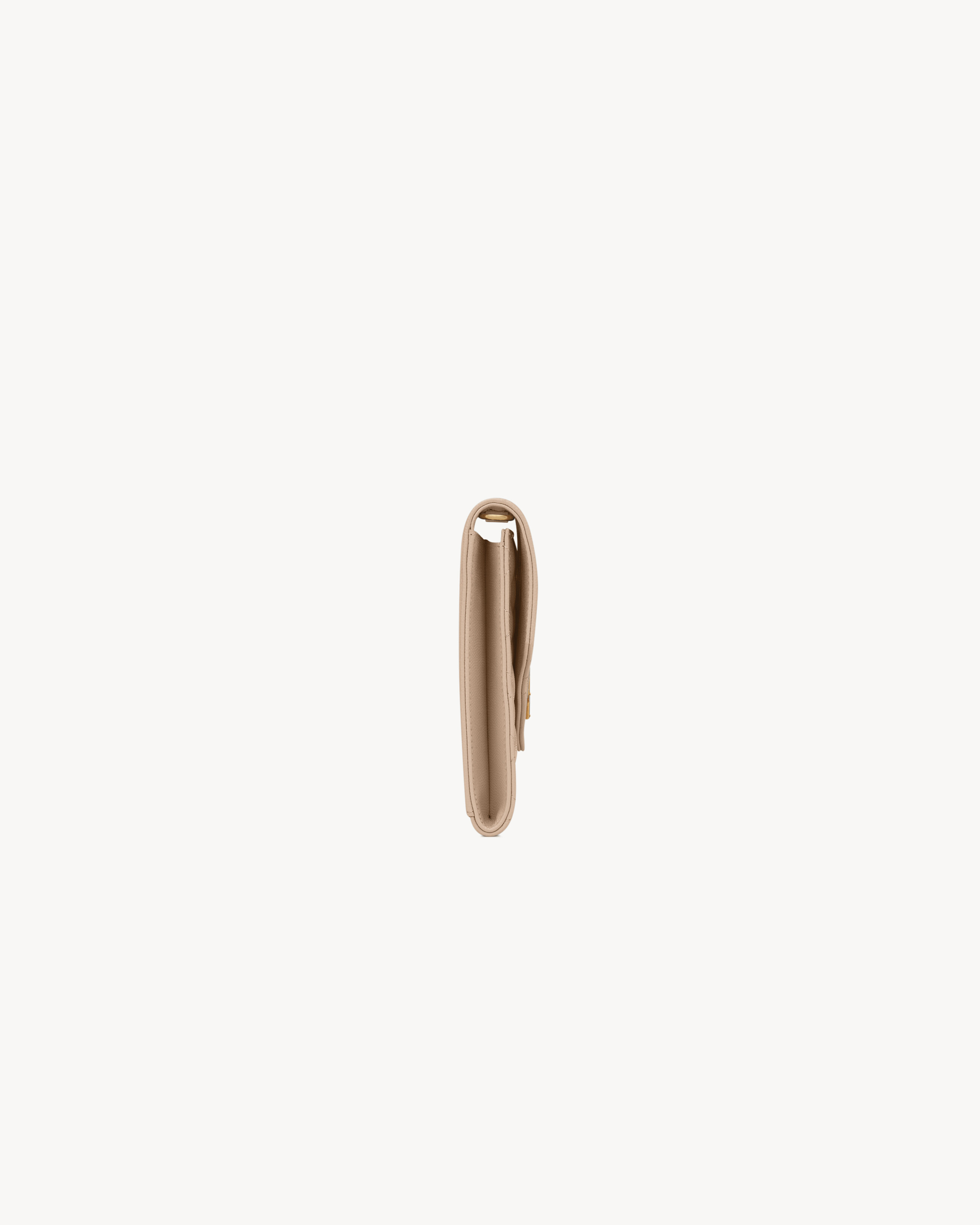 Клатч-конверт из микса кожи matelasse grain de poudre Saint Laurent, бежевый — фото 4
