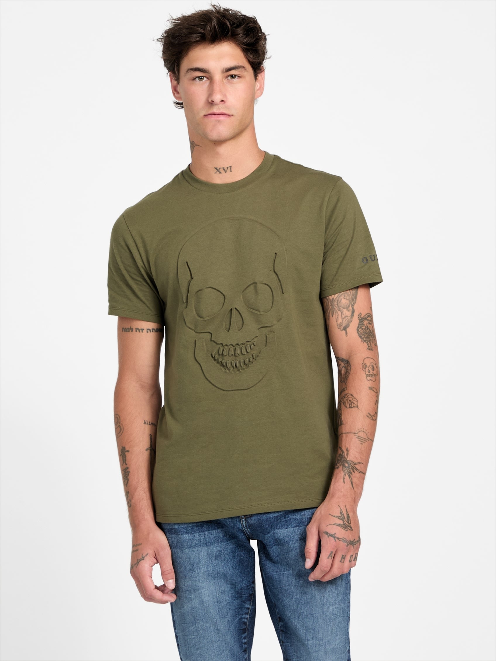 

Футболка Eco Gabrin с круглым вырезом Guess Factory, Dusty Sage