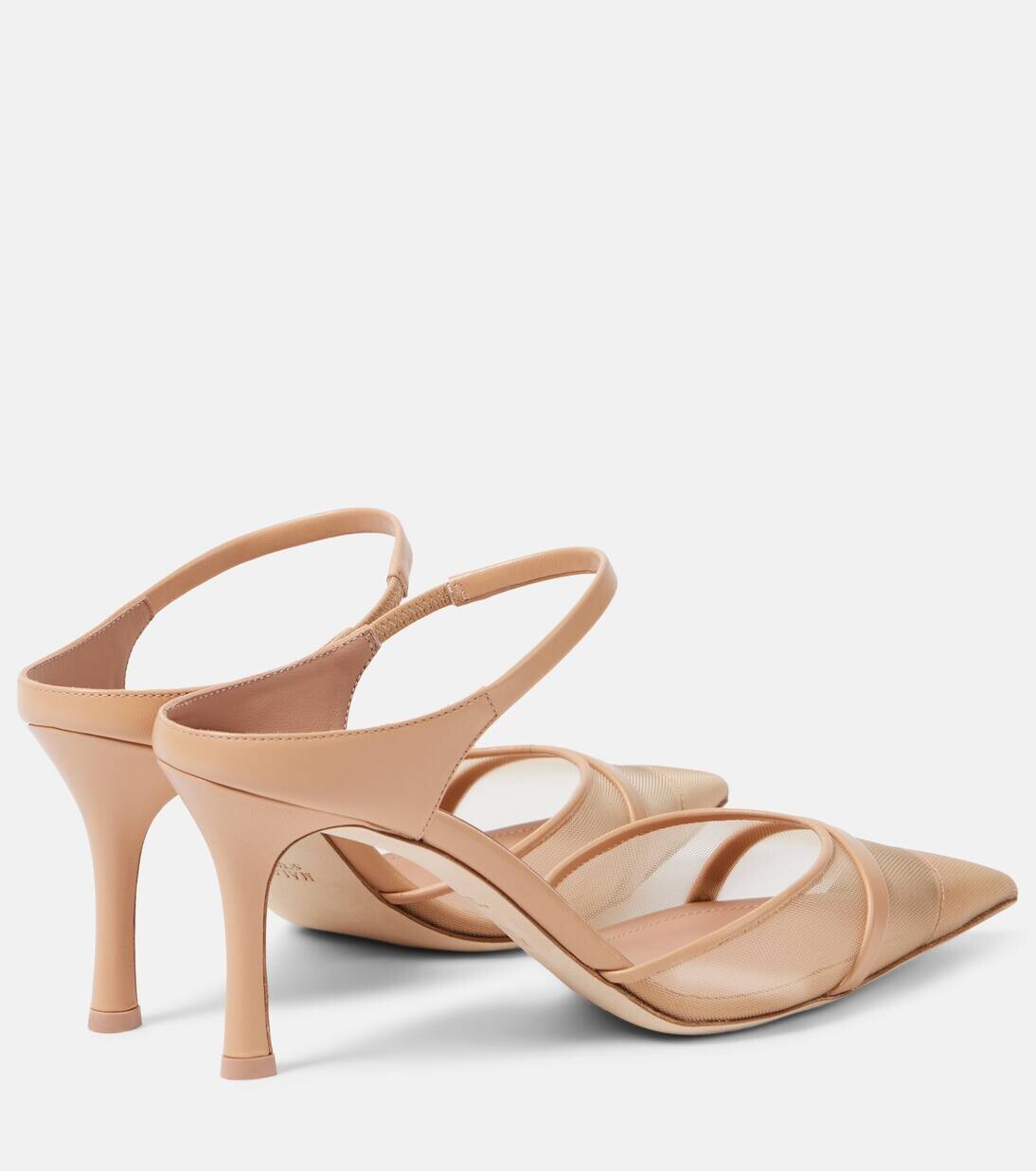 Мюли Uma 80 с кожаной отделкой и сеткой Malone Souliers, цвет nude/cashew beige — фото 3