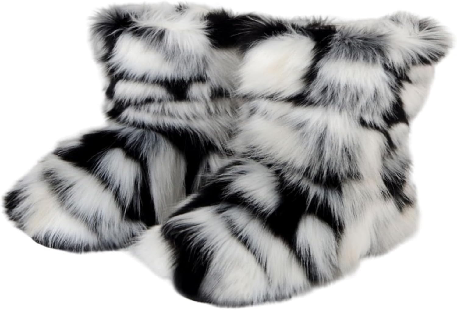 

Девочкам искусственный мех, средние по высоте зимние сапоги, теплые, пушистые, меховые ботинки Urmycos, Schwarz Grau Weiß