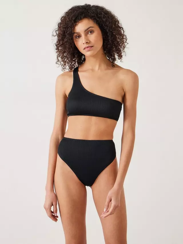 

Низ бикини HUSH Harper Ribbed High Waist Bikini, черный