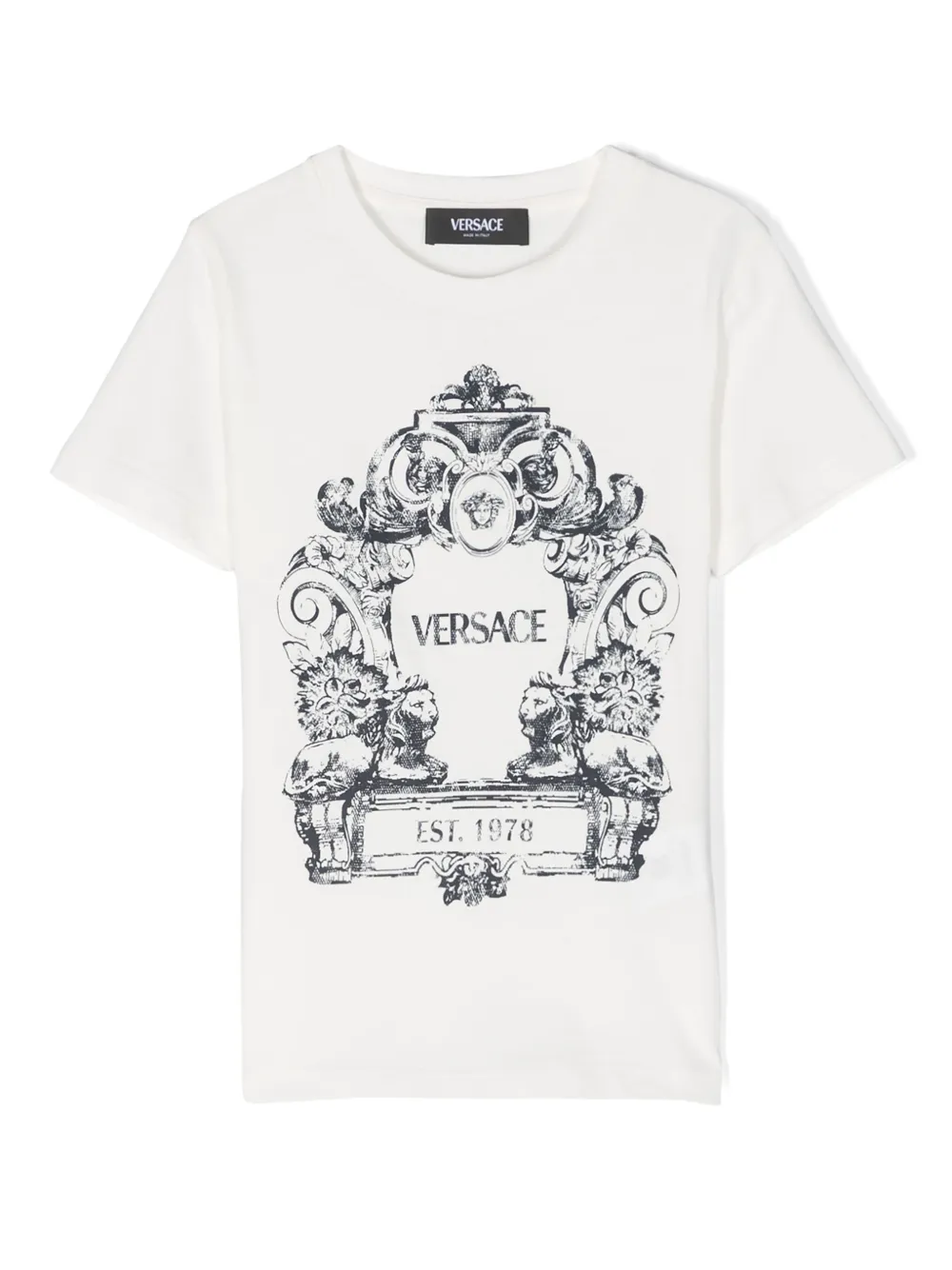 

Футболка с принтом Cartouche Versace Kids, белый
