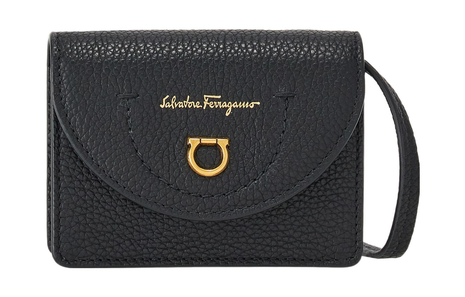 

Ferragamo Женский черный картхолдер из гладкой телячьей кожи