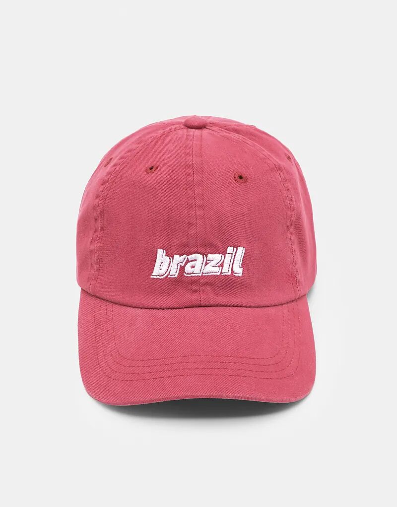 

Кепка Pull&Bear Brazil в малиновом цвете