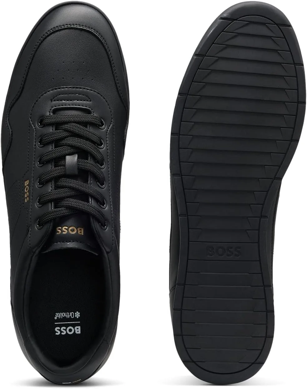 Кроссовки BOSS Herren Nitan ltpf из Наппаледера с золотыми фарбенами Branding Große — фото 4