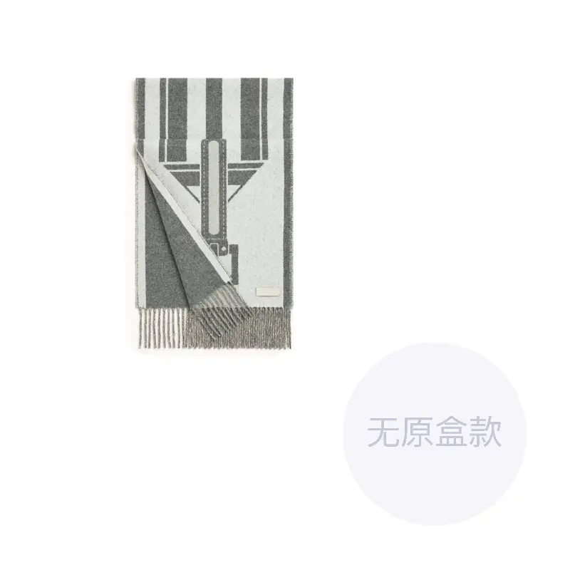 

HERMES Серый кашемировый шарф для женщин, Gray