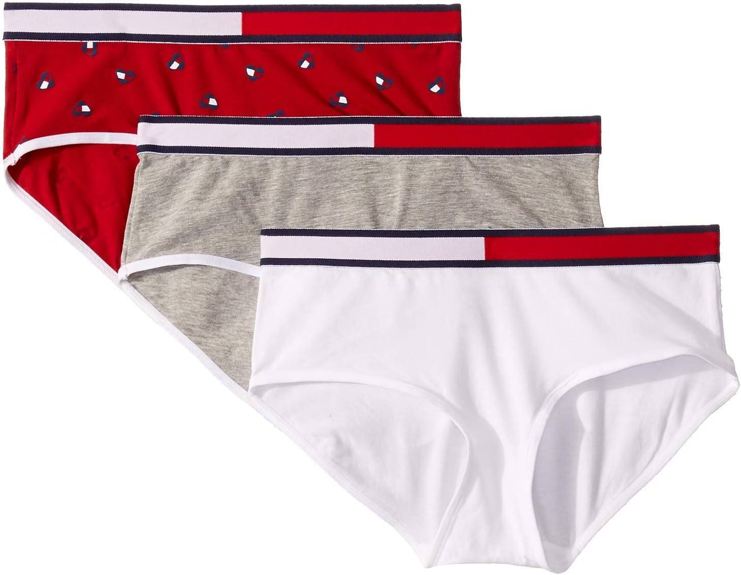 

Комплект из 3 полосатых хипстеров Tommy Hilfiger Kids для девочек (для малышей/малышей/старших детей), White Heart