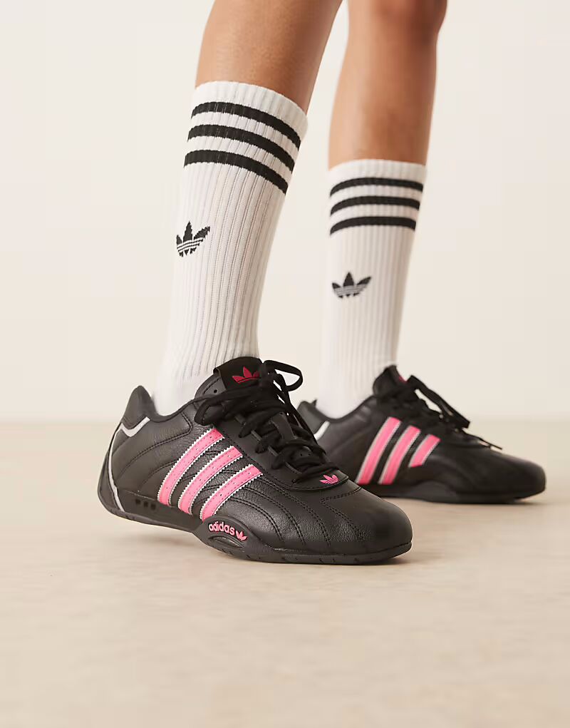 Кроссовки Adidas Originals AdiRacer Low черного и розового цвета