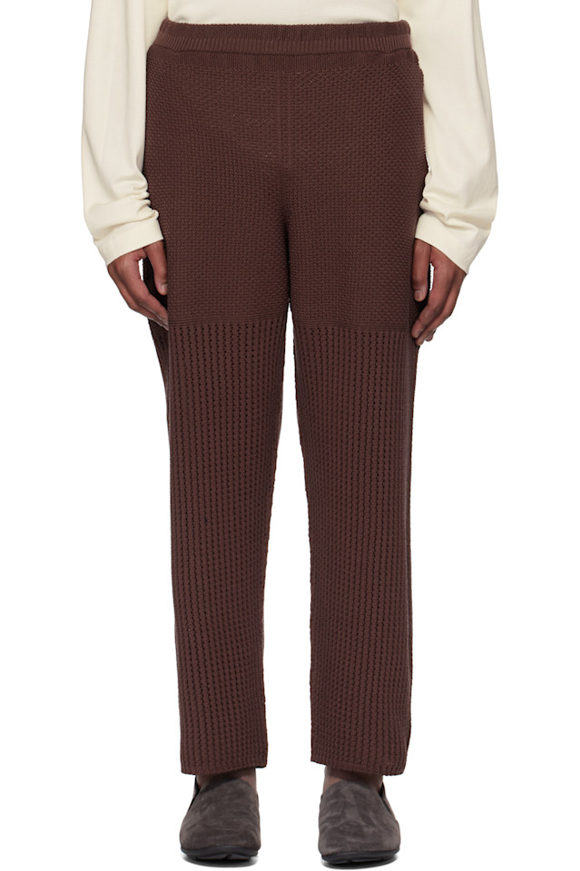 

Уютные вязаные спортивные штаны Homme Plissé Issey Miyake, коричневый