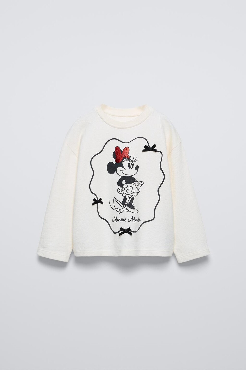 

Футболка disney bow с минни маус ZARA, устрично-белый
