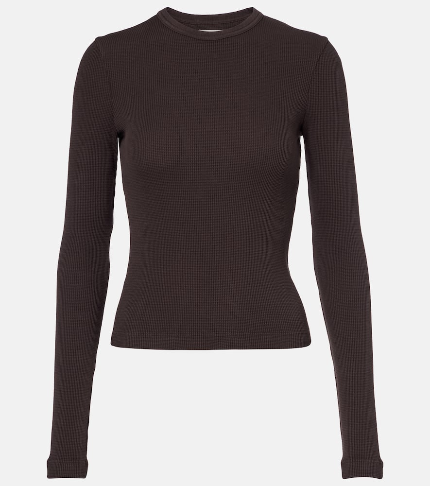 

Пиллар укороченный топ из хлопка с вафельной вязкой Citizens of Humanity, Chocolate