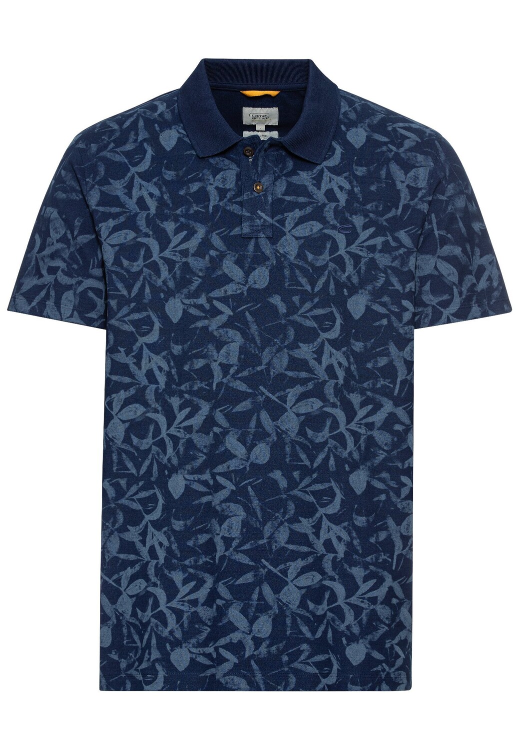 

Поло Camel Active Pique mit floralem Print, синий