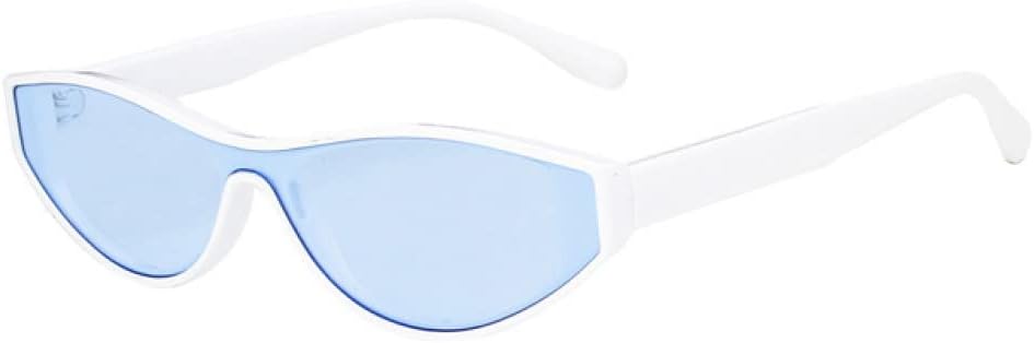 

Модные маленькие цельные солнцезащитные очки для женщин, винтажные солнцезащитные очки «кошачий глаз» для женщин, уникальные панк-очки с защитой от УФ-излучения UV400 generic, White-nlue