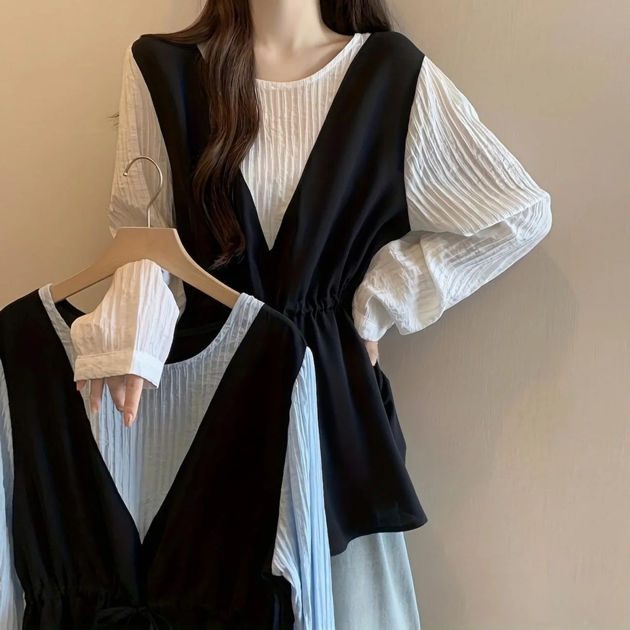 Блуза с воланами Layered Blouse, синий — фото 4