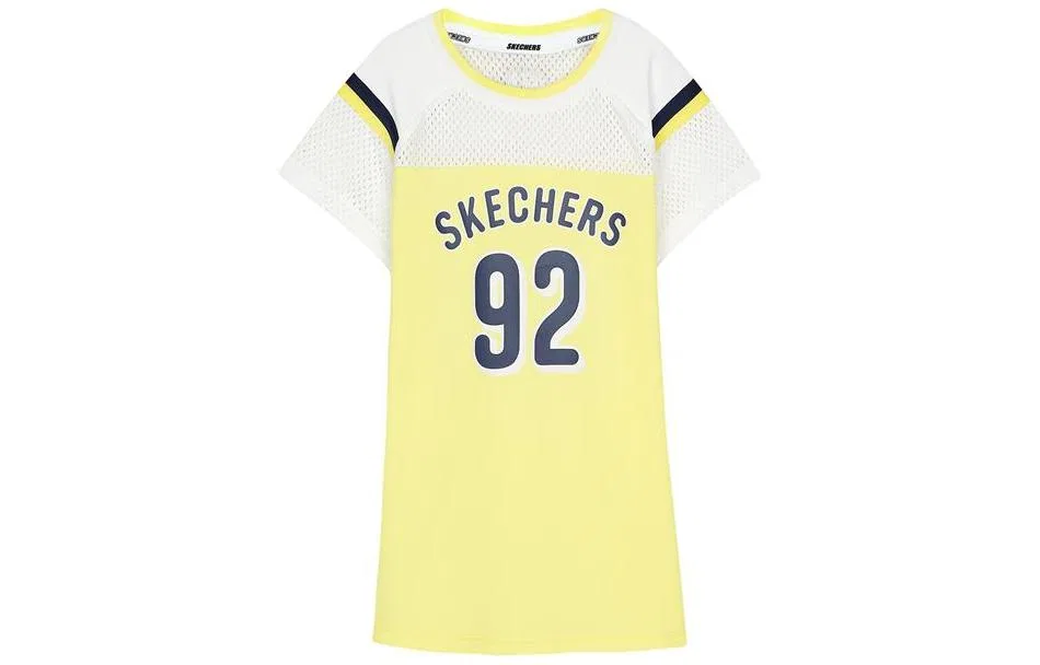 Платье детское crew neck moderate mid length Skechers, Dazzling Pink — фото 3