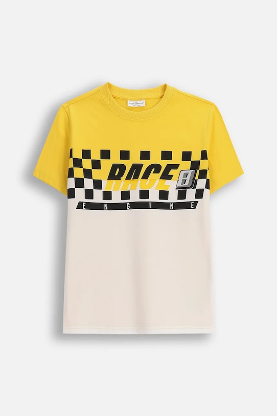 

Детская хлопковая футболка Coccodrillo, желтый