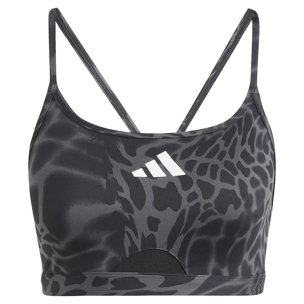 

Спортивный бюстгальтер adidas Aeroreact 3 Stripes Low Impact Sports Bra, черный