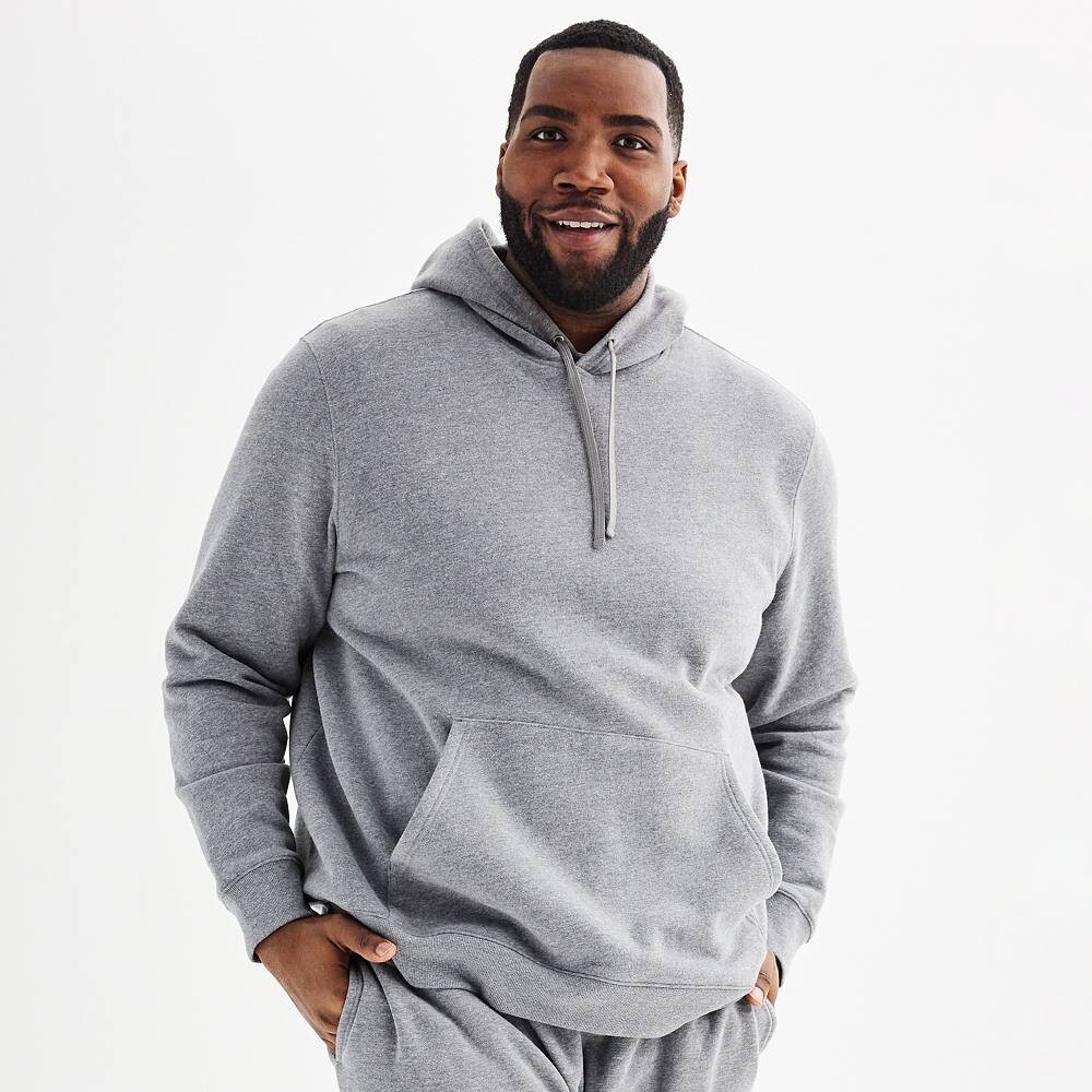 

Сверхмягкий пуловер с капюшоном Big & Tall Tek Gear, цвет Light Gray
