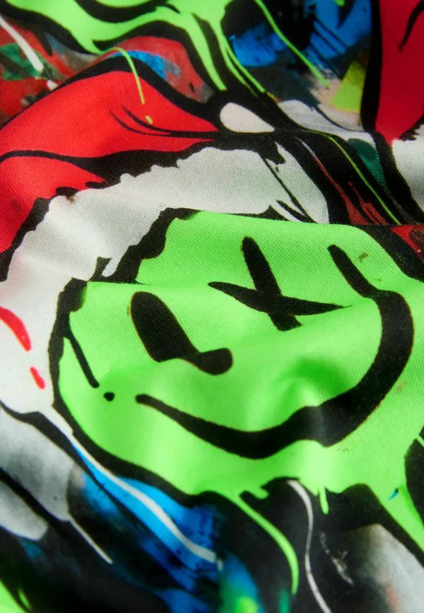 Футболка с коротким рукавом и рождественским принтом, стандартного кроя. Next, Multi Graffiti Smile — фото 4