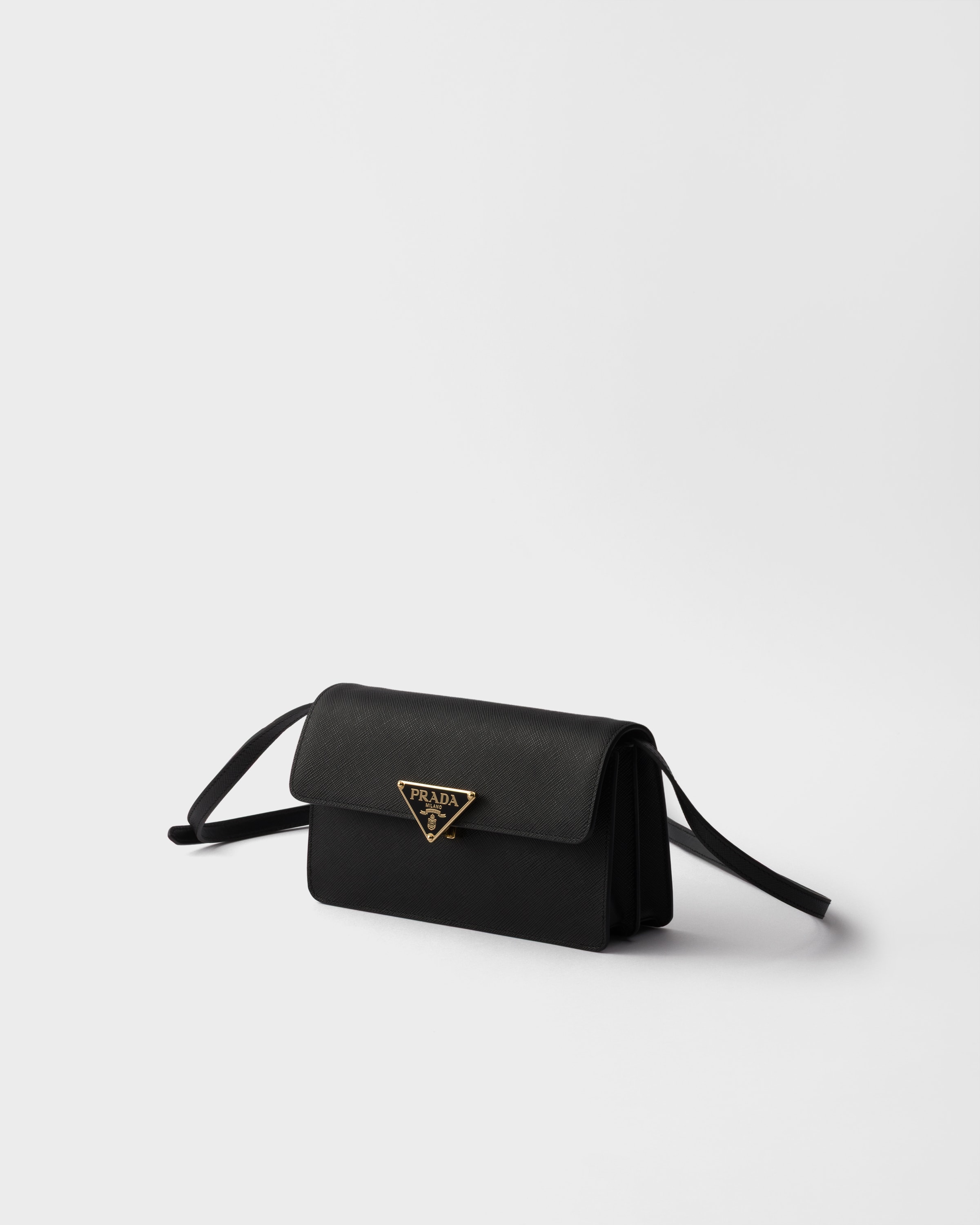 Мини-сумка из сафьяновой кожи Prada, черный — фото 2