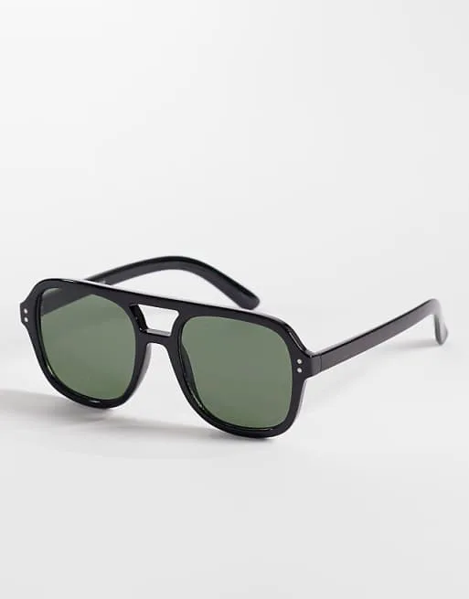 

Эксклюзивные черные массивные квадратные солнцезащитные очки Kaiia