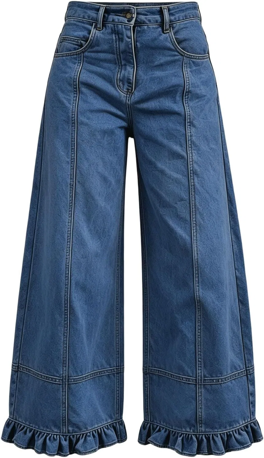 Джинсы с рюшами Barrel Jeans, Dark Blue — фото 4