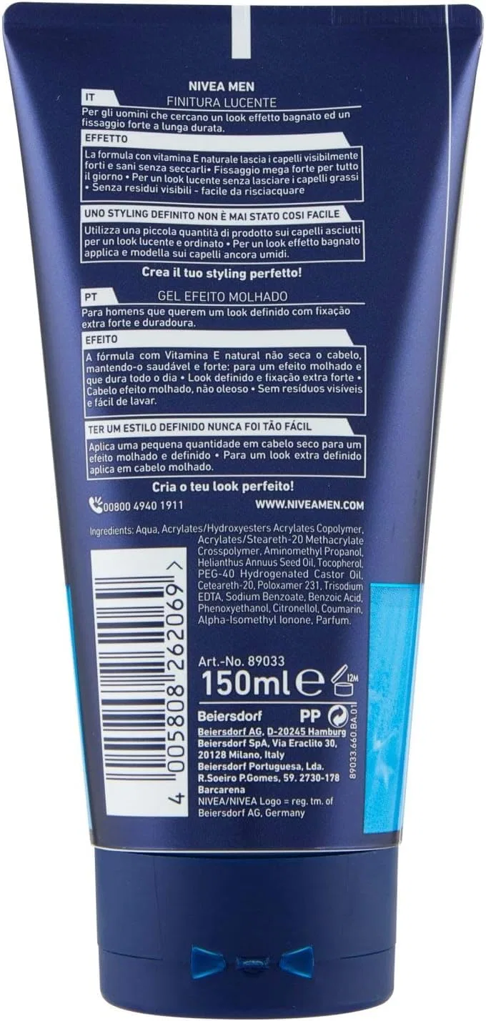 Мужской гель для укладки волос «Aqua Gel Styling Wet Look» от NIVEA Men Nivea — фото 3