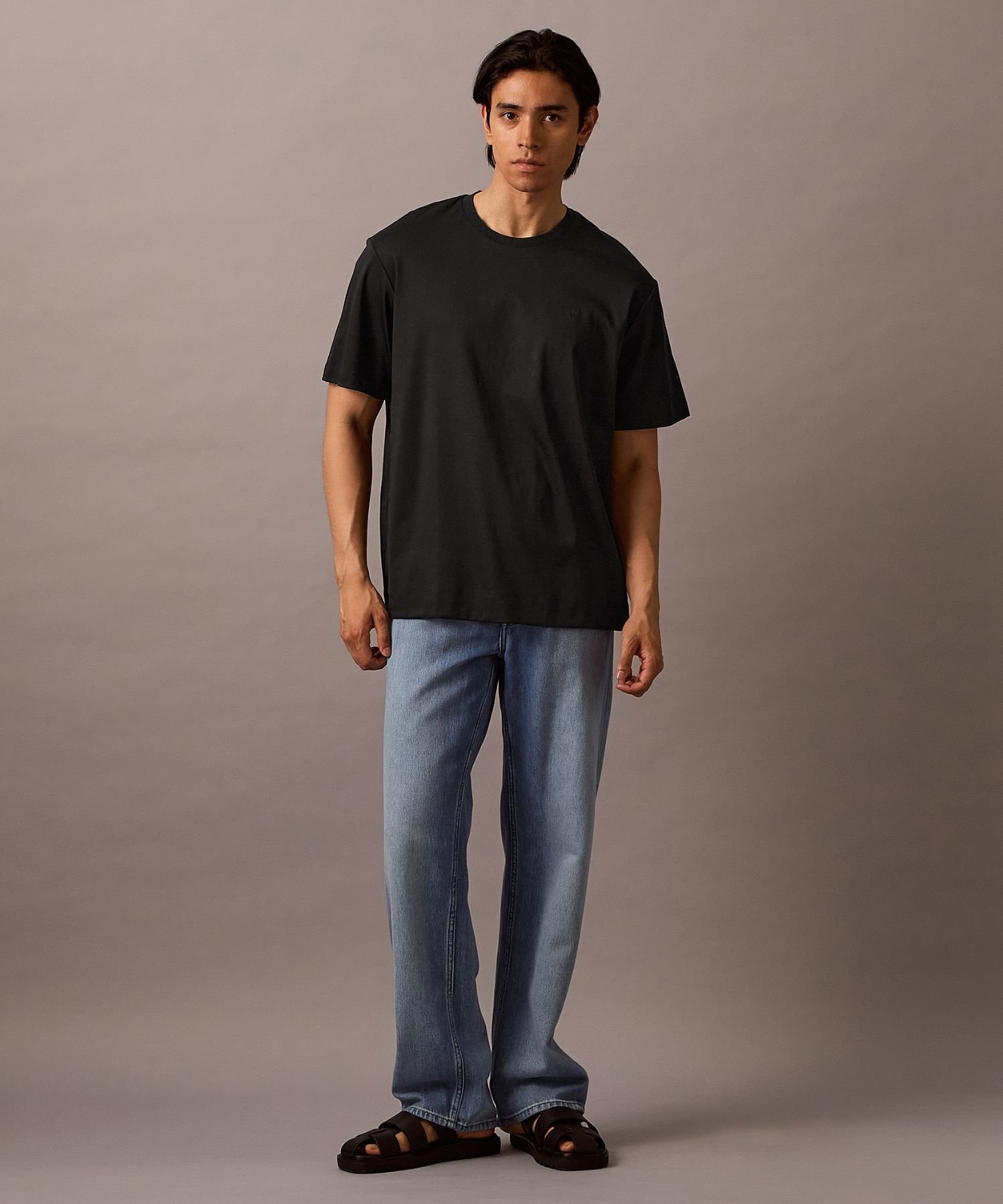 Футболка Calvin Klein с круглым вырезом из трикотажа Calvin Klein 4LC229G, Black — фото 2