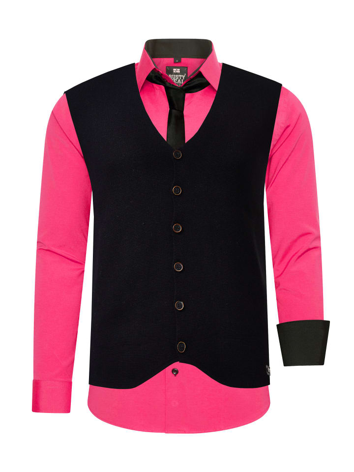 

Рубашка с жилетом и галстуком, комплект из 3 предметов, розовый Rusty Neal