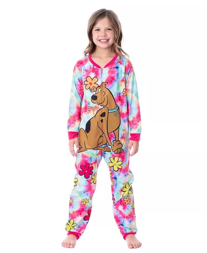 

Костюм для девочек Tie-Dye Flower Power Union, безногтевая пижама для сна Scooby-Doo