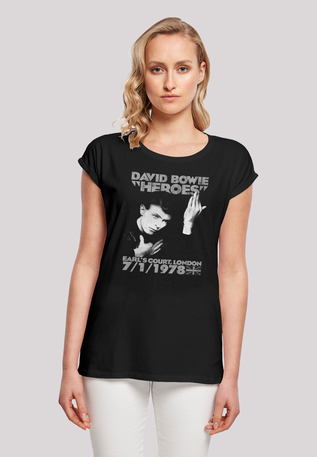

Футболка с принтом DAVID BOWIE EARLS COURT HEROES F4NT4STIC, черный