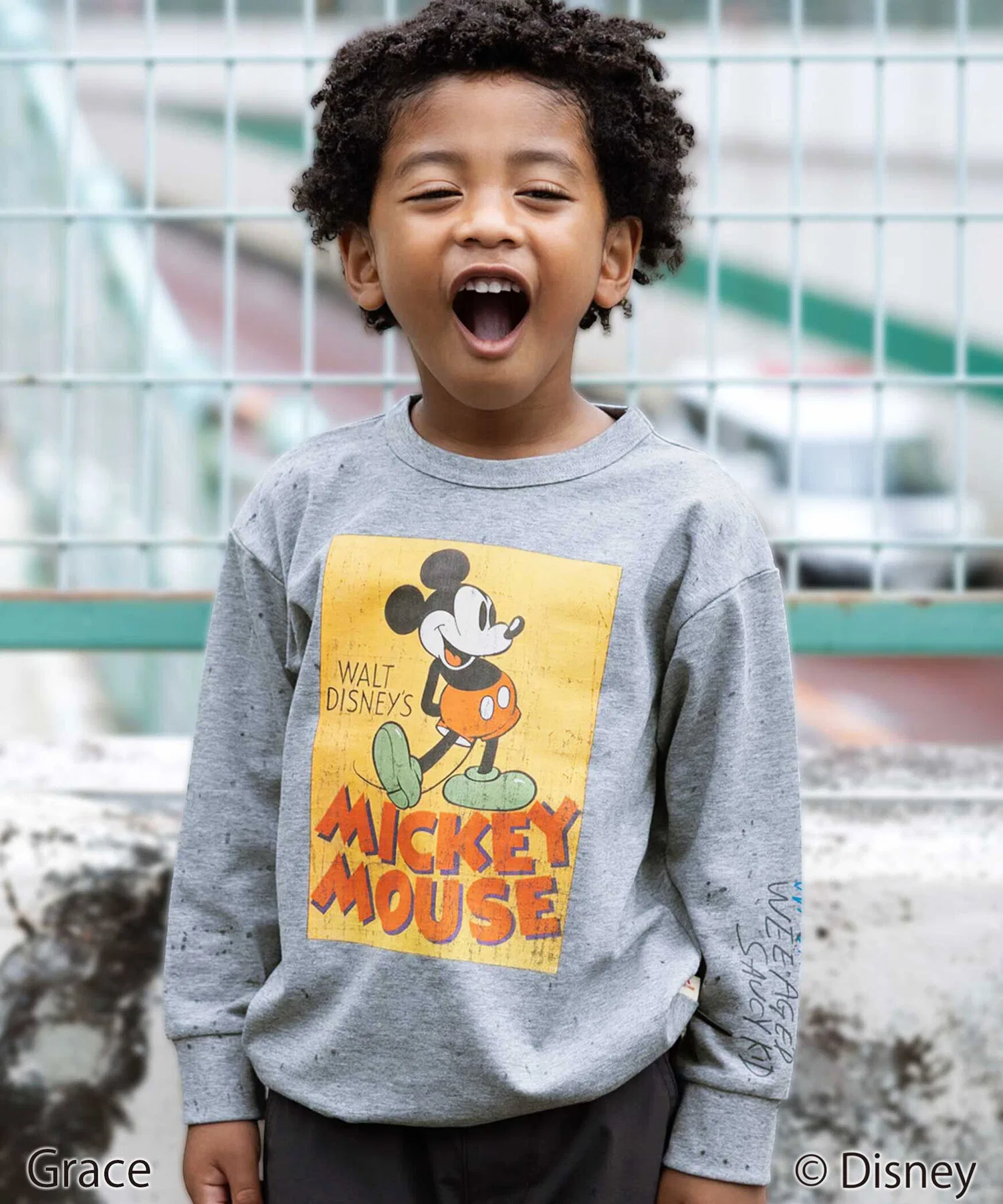 Детская футболка Disney Микки Маус с принтом WASK чёрная — фото 4
