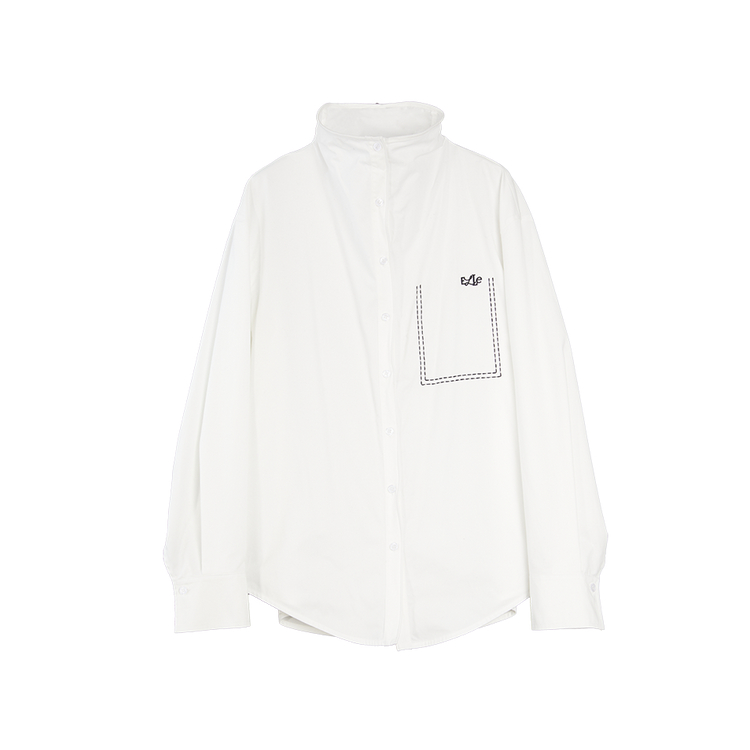 

ELLE Рубашка женская белая со стойкой