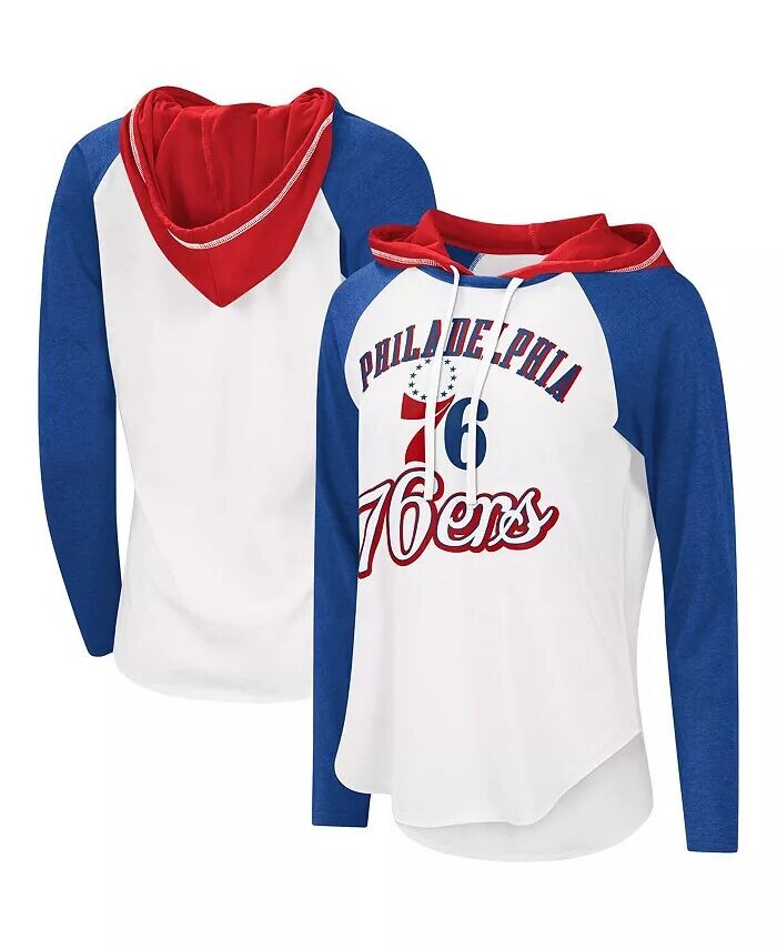 

Женская белая худи с длинным рукавом Philadelphia 76ers MVP реглан G-Iii 4Her By Carl Banks