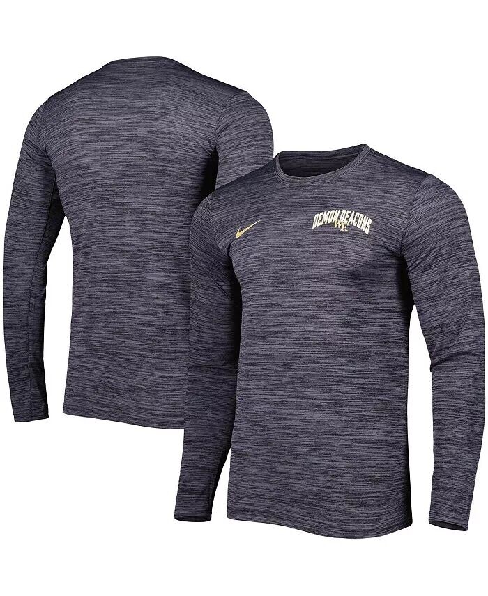 

Мужская черная футболка Wake Forest Demon Deacons Velocity Performance с длинным рукавом Nike