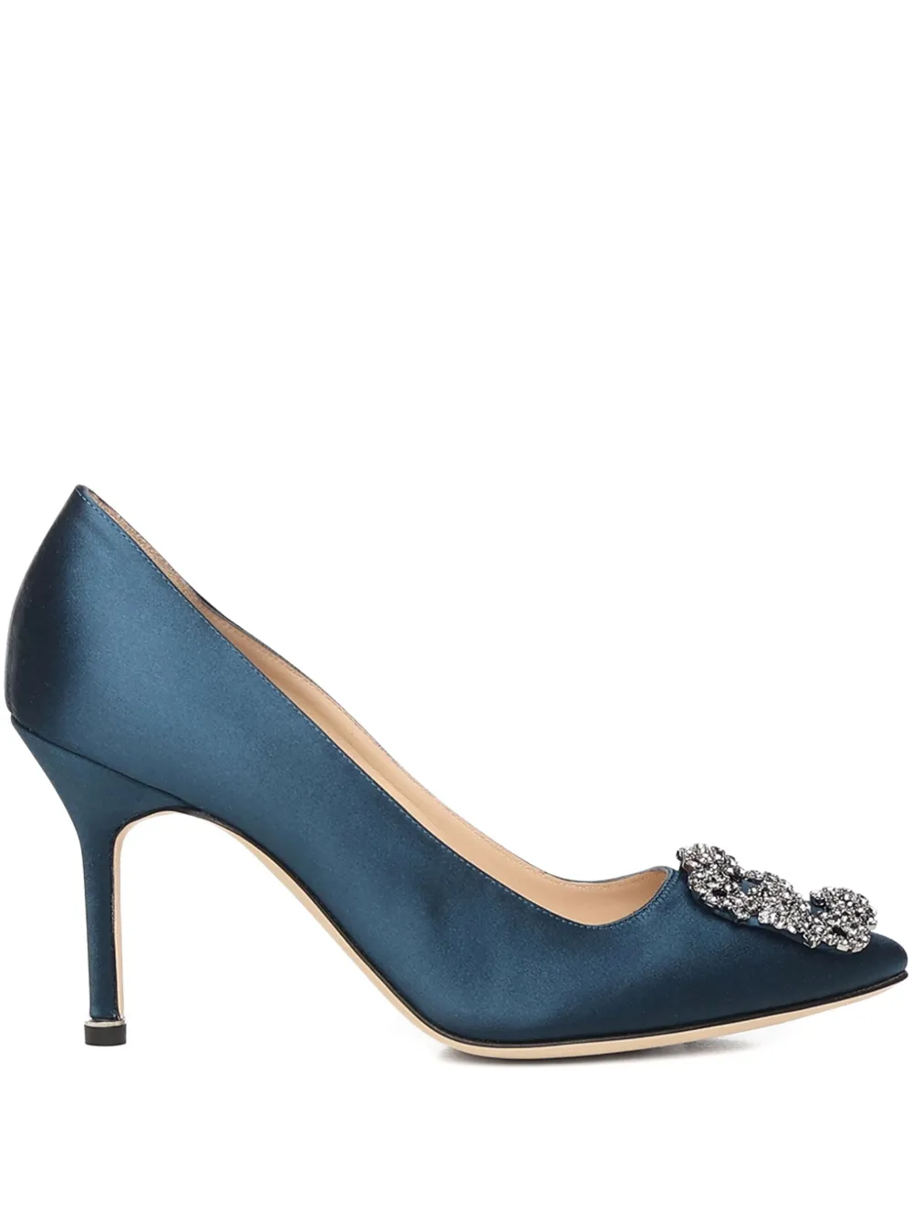 Туфли-лодочки на каблуке с украшением Manolo Blahnik, синий