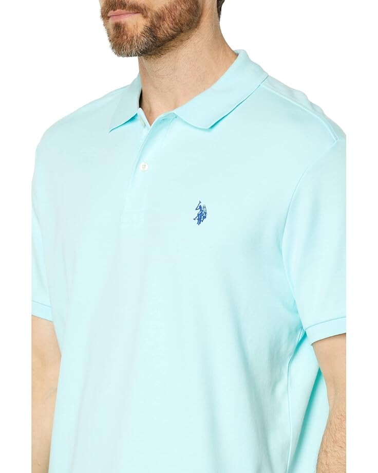 Поло U.S. POLO ASSN. Interlock Core Polo Shirt, цвет Easy Turquoise — фото 3