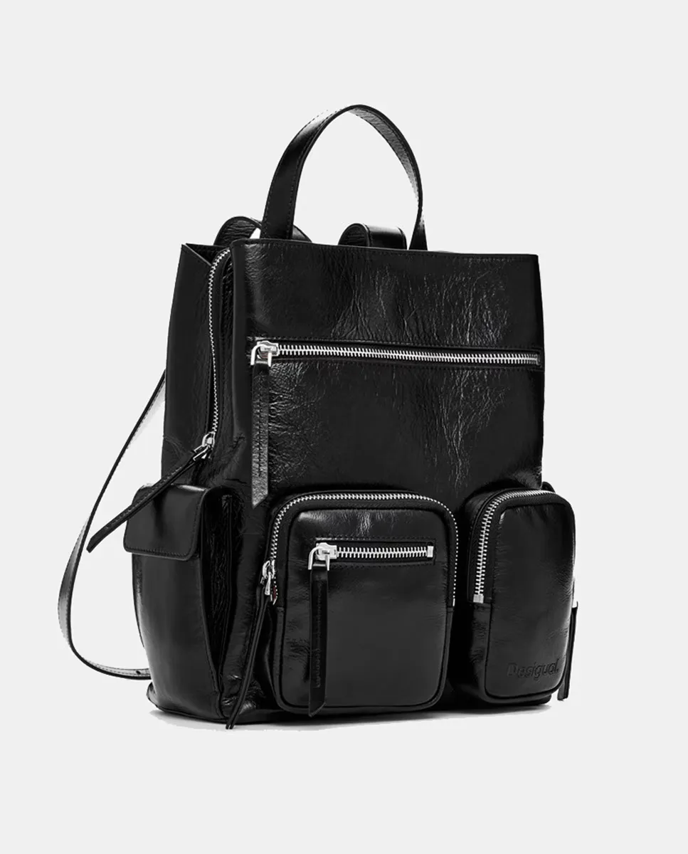 

Мини кожаный рюкзак Desigual, чёрный