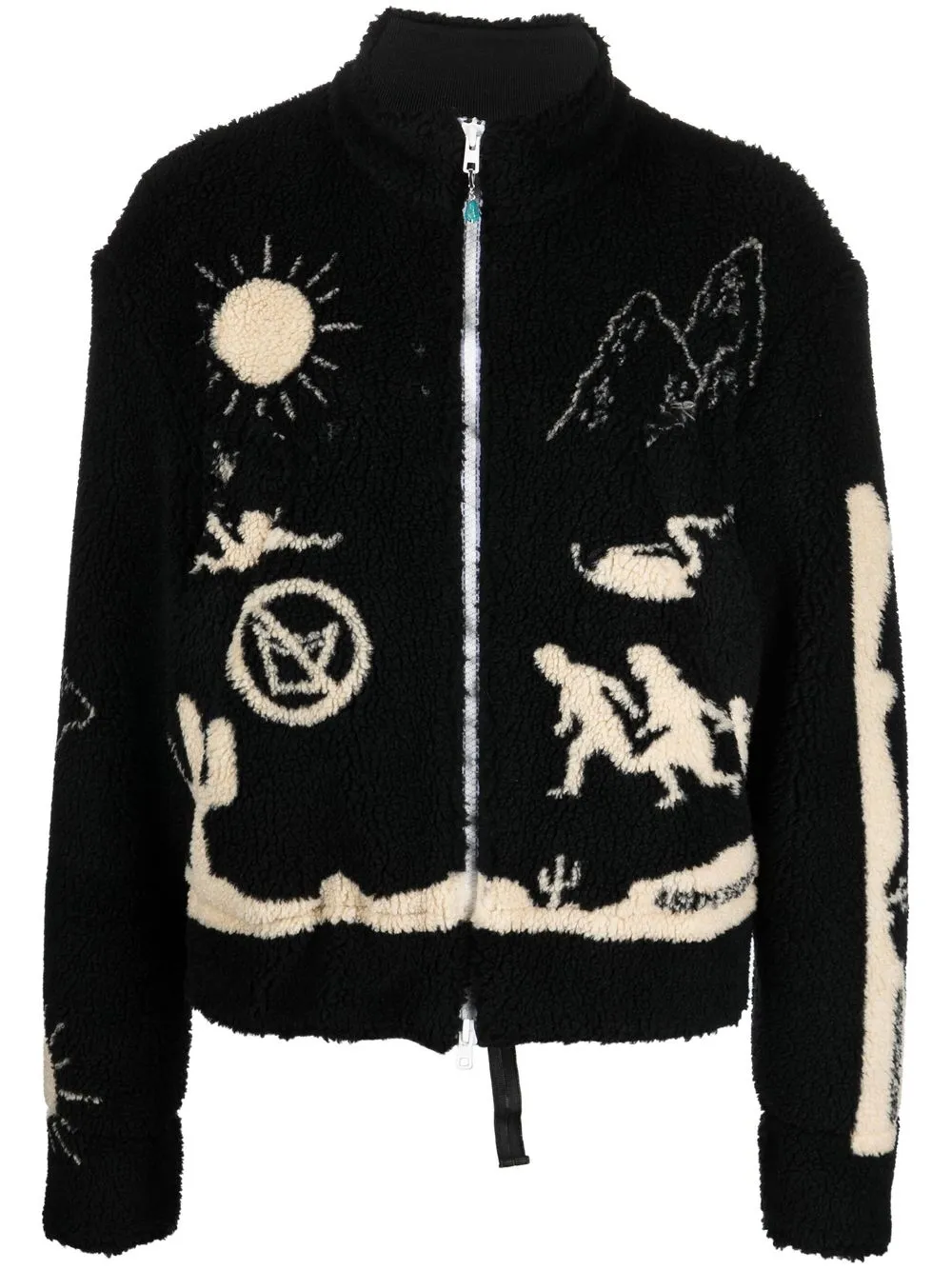 

Куртка на молнии с графичным принтом 4SDESIGNS, черный