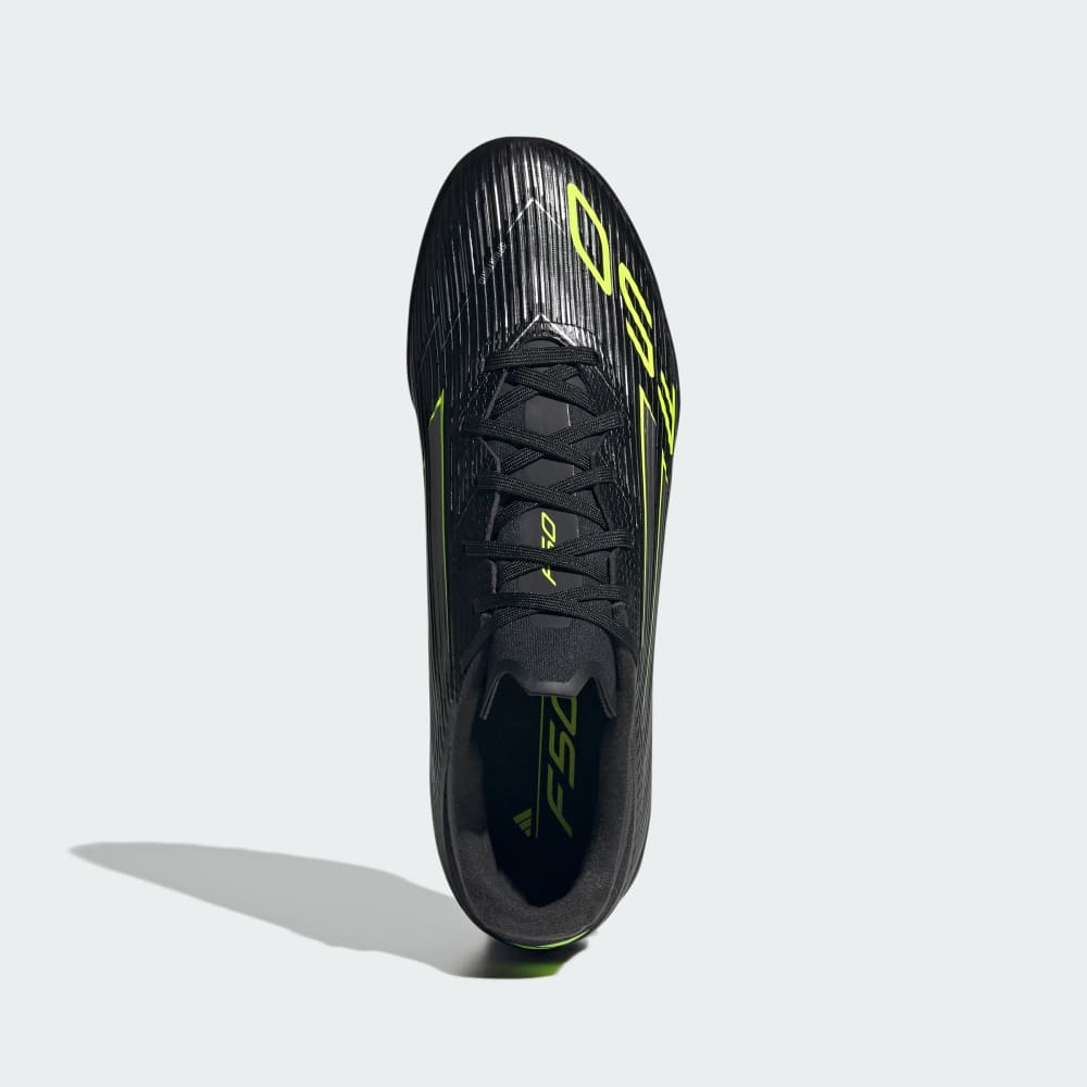 Бутсы Adidas F50 League Turf Cleats, цвет Core Black/Iron Metallic/Lucid Lemon — фото 3