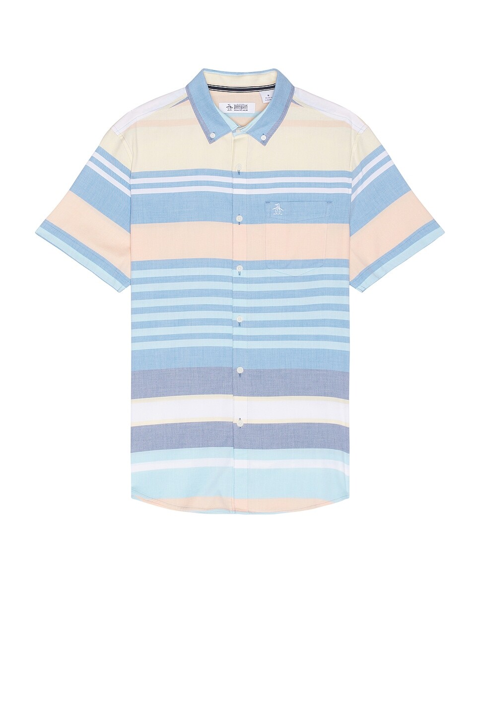 

Рубашка с короткими рукавами и разноцветными полосками Original Penguin, синий