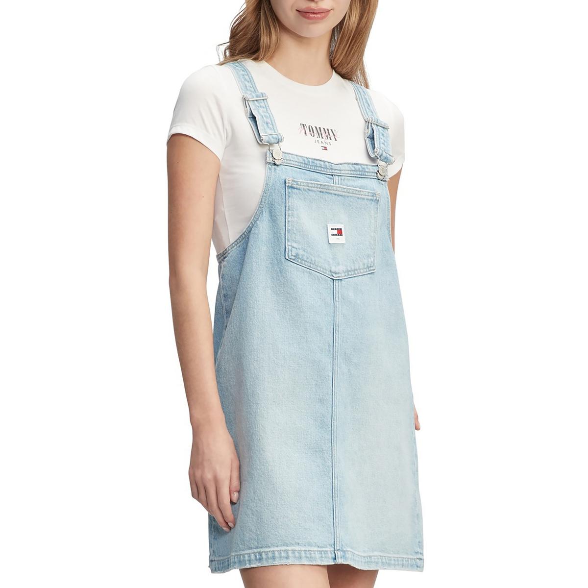 

Женское джинсовое мини-платье с карманами Tommy Jeans, синий