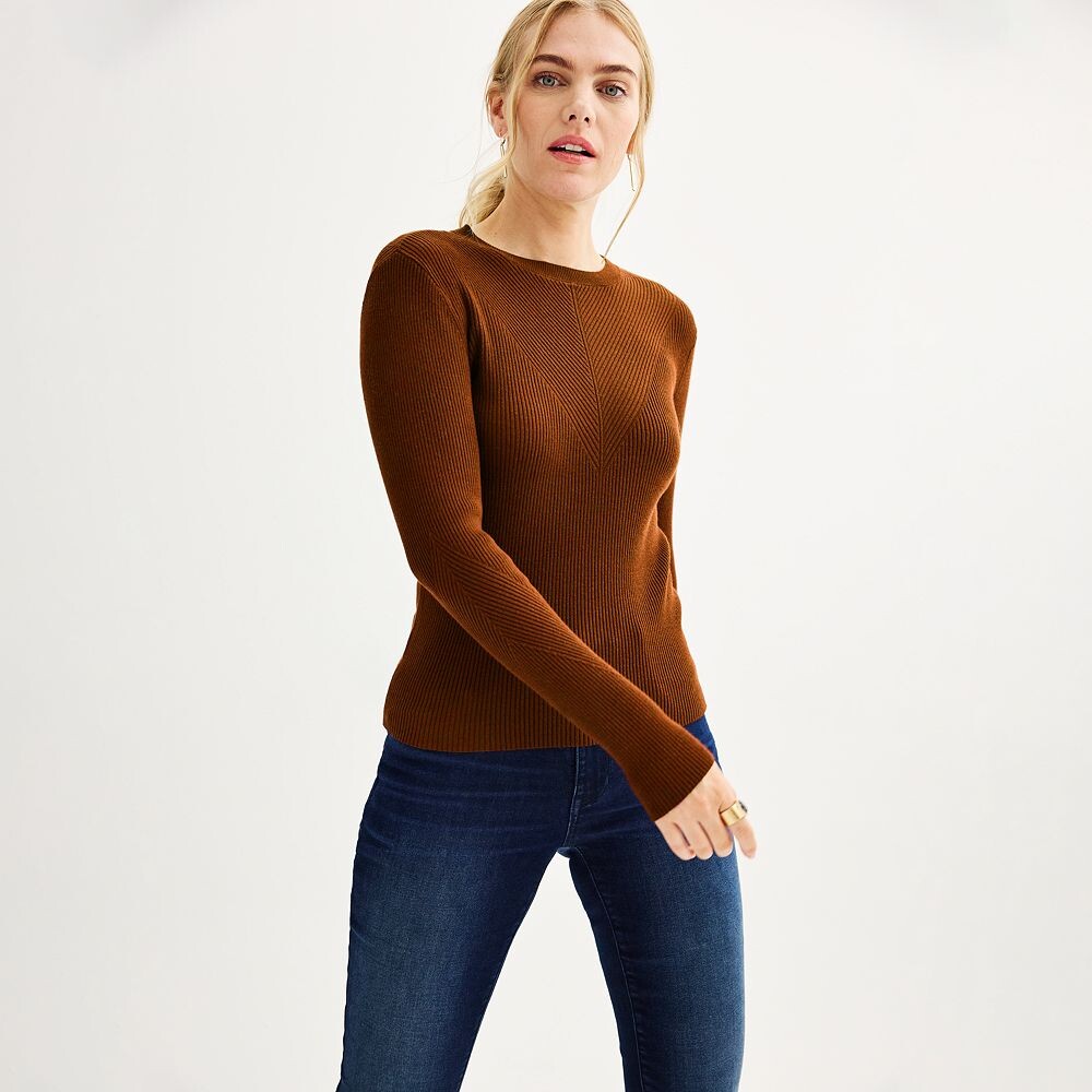 

Женский свитер в рубчик Nine West, цвет Caramel Brown