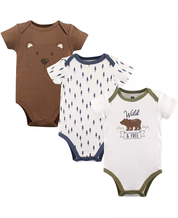 

Боди для мальчиков Hudson из хлопка, 3 шт., Bear Hudson Baby, белый