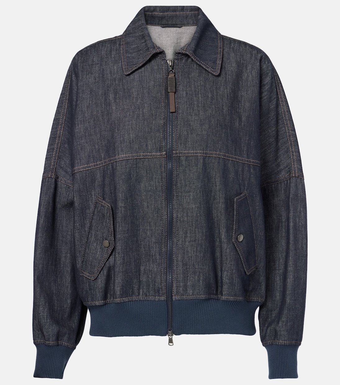 

Джинсовая куртка-бомбер Brunello Cucinelli, Denim Blu