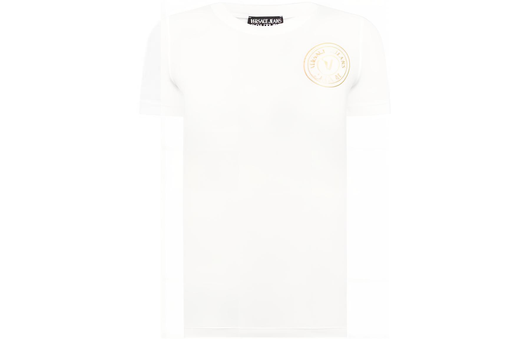 

Футболка с V-образным логотипом VERSACE JEANS COUTURE, белый