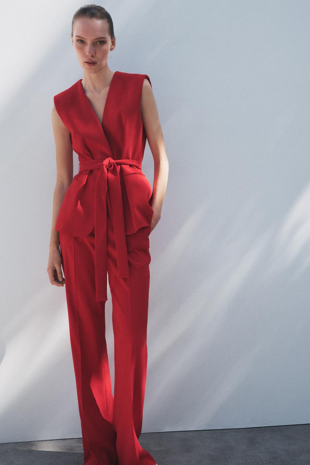 

Расклешенные брюки ZARA, красный