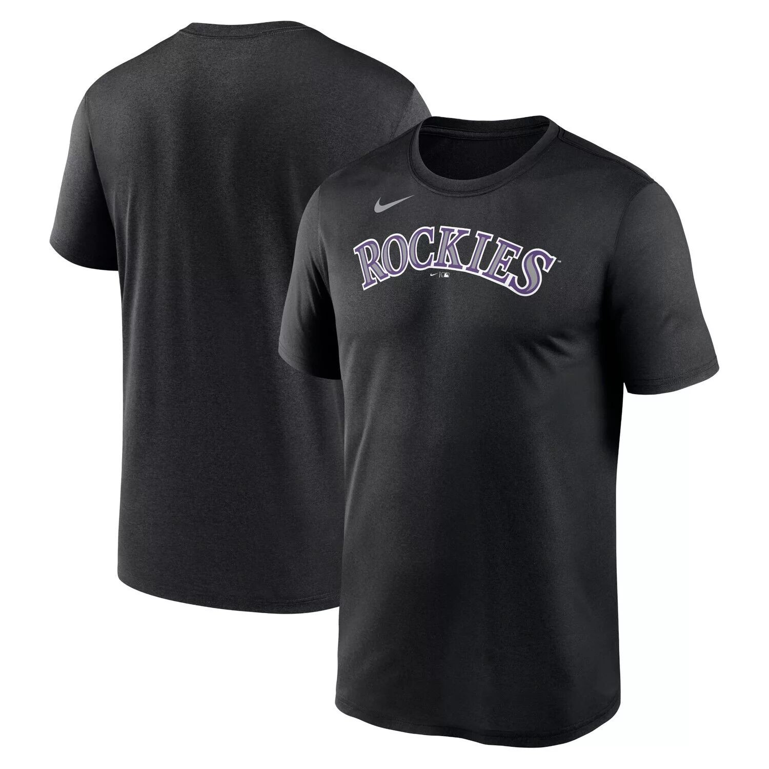 

Мужская черная футболка с надписью Colorado Rockies New Legend Nike, Черный, Мужская черная футболка с надписью Colorado Rockies New Legend Nike