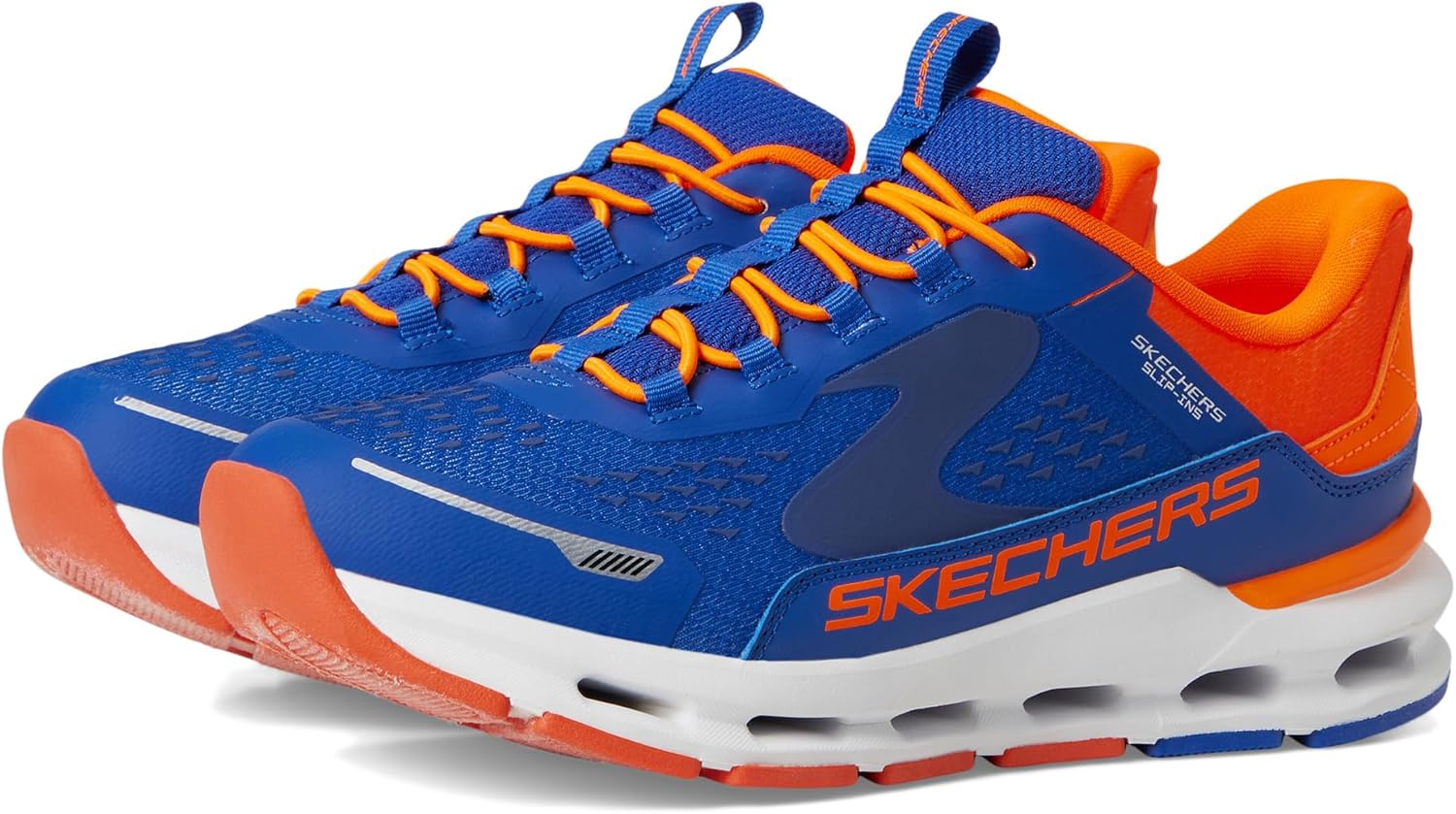

Детские слипоны Skechers для мальчиков Hands Free, Glide-Step Vista Lane 404203l (младший/старший ребенок), синий/оранжевый