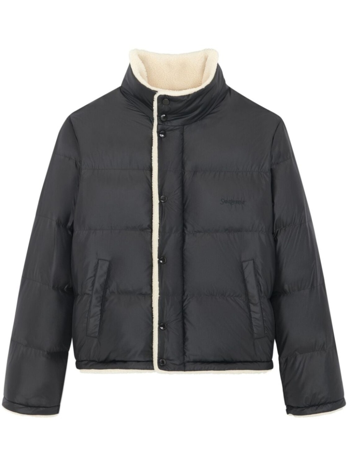 

Saint Laurent куртка с подкладкой из овчины, черный
